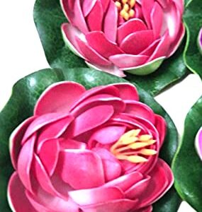 STC Foam Artificial Lotus Flower for Décor (Red) Set of 2