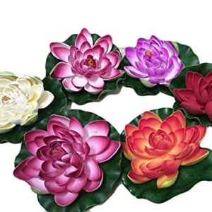 Foam Lotus Flower for Décor (Multicolor)  Set of 6