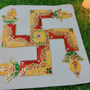 3D Meenakari design Rangoli Multicolor