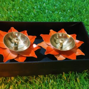 Lotus Brass diya set of 2