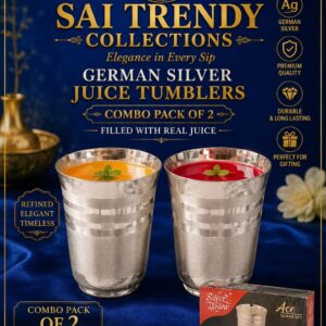 German Silver water tumbler glass set of 2