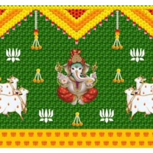 Ganesh cows back drop curtain 2