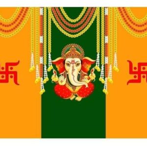 Ganesh Pooja back drop curtain 1