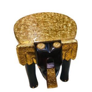 Brass Metal Fitted Elephant Stool