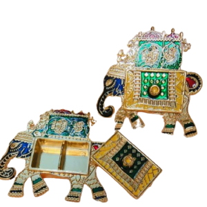 Meenakari Elephant Haldi n Kumkum Tray pack of 10