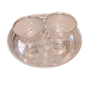 German silver nakshi design cup plate set