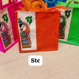 Pure Jute Bag with Kalamkari Print Indian Artistic