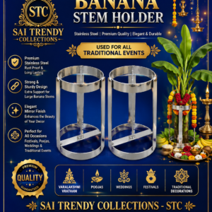 Banana stem holder stainless steel pair