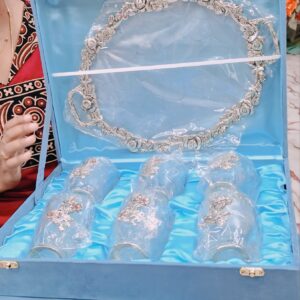 German silver tray and tumbler set