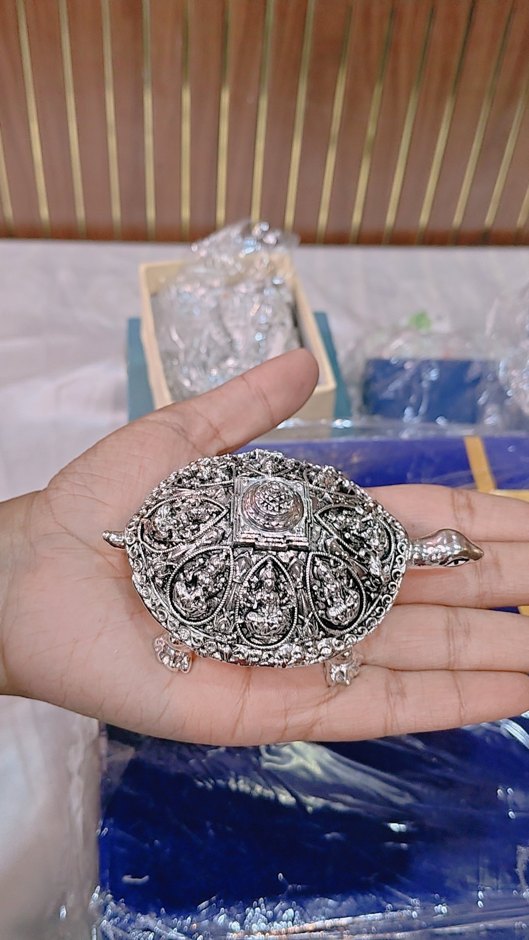 German silver ashta lakshmi tortoise