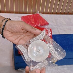 German silver swastik diya