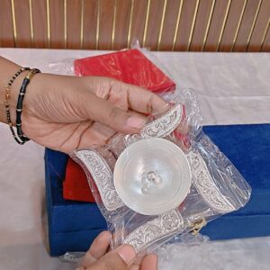 German silver swastik diya